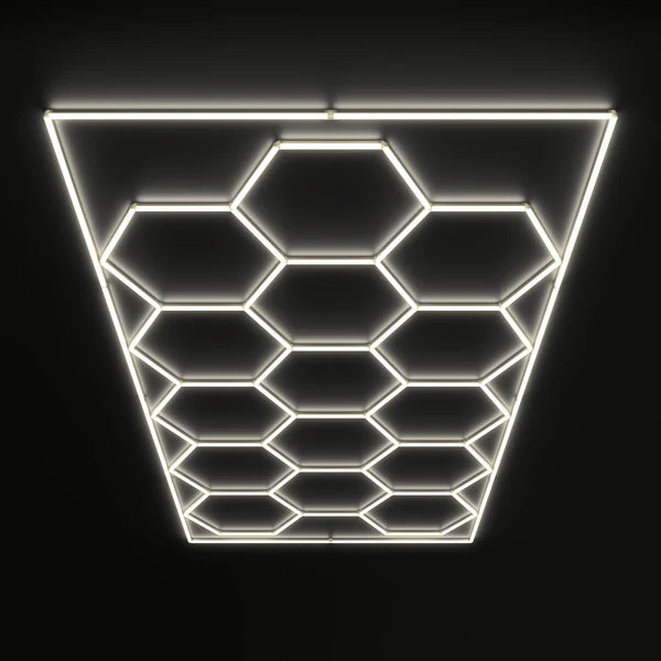 Hex Beam Garage Light Kit – Showroom Series (16x8 Layout)
